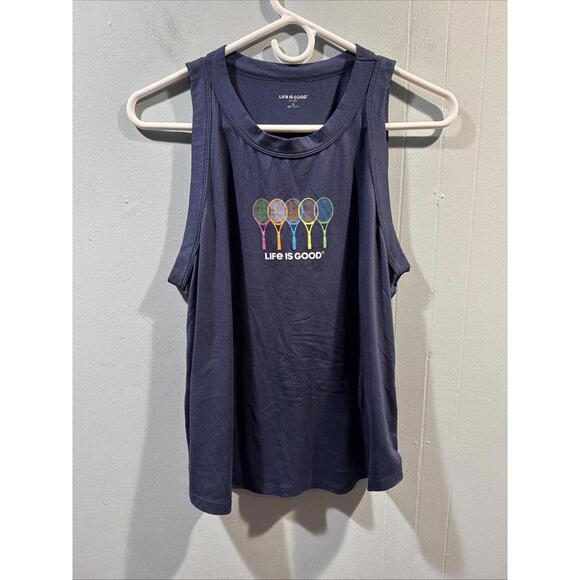 Womens Life Is Good Sleepwear Tank Size Latge Blue - Picture 1 of 3